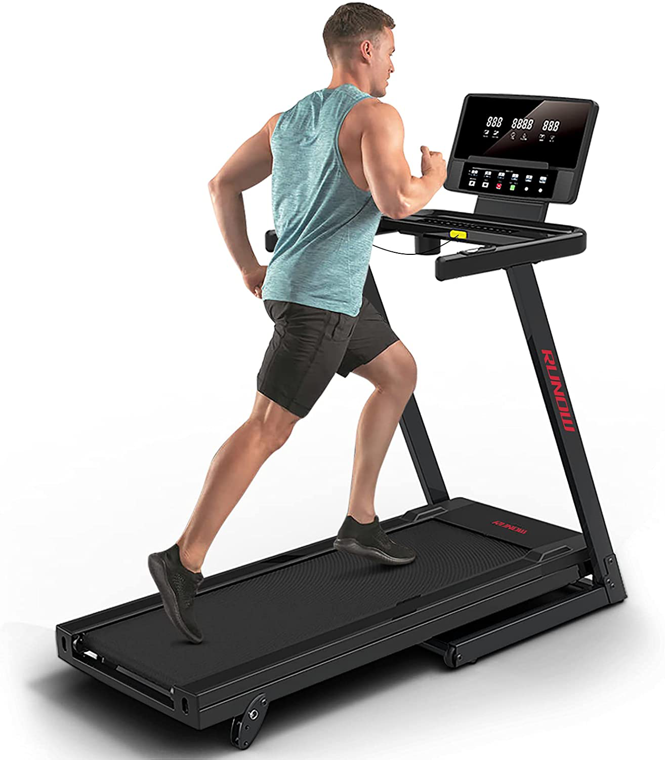 RUNOW Folding Treadmill with Incline for Home Apartment Electric
