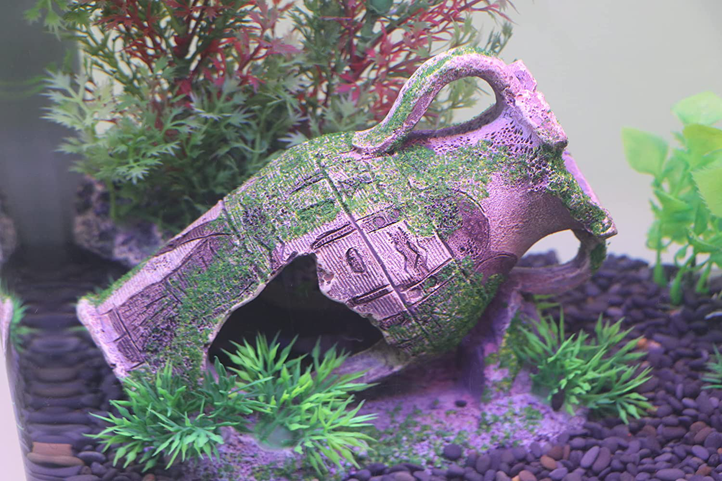 AQUA KT Aquarium Landscaping Leaning Vase Rock Decoration Cichlid Cave Barrel Fish Tank Decor Animals & Pet Supplies > Pet Supplies > Fish Supplies > Aquarium Decor AQUA KT