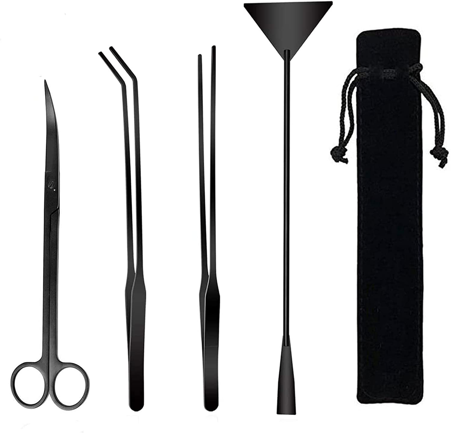 Fistoy Aquarium Scissor Tweezers Spatula Tool - 4 in 1 Stainless Steel Aquatic Plants Aquascaping Tools Set for Fish Starter Kits & Aquariums Tank Animals & Pet Supplies > Pet Supplies > Fish Supplies > Aquarium Gravel & Substrates Fistoy Black