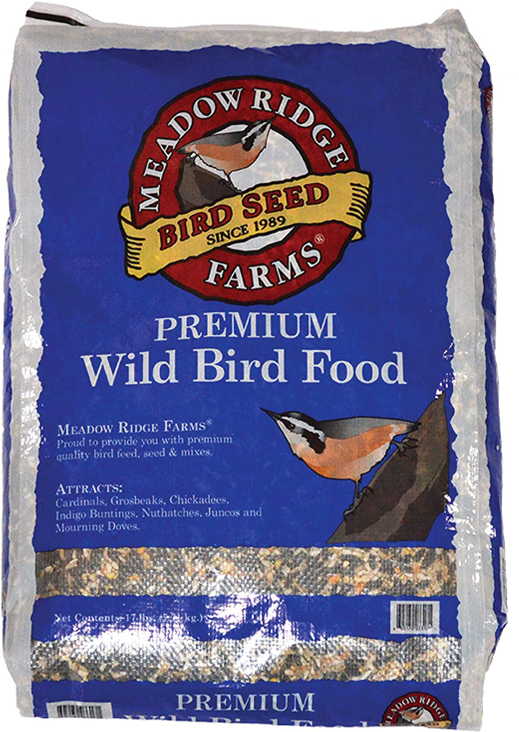 Meadow Ridge Farms Premium Wild Bird Seed Mix Animals & Pet Supplies > Pet Supplies > Bird Supplies > Bird Food Meadow Ridge Farms 17 Pound (Pack of 1)