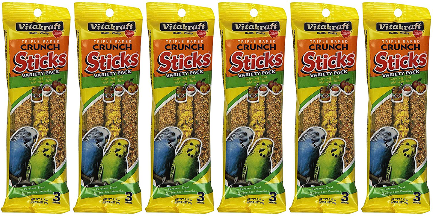 Vitakraft Kracker Sticks Treat Variety Pack for Parakeet (6 Packs / 3 Sticks per Pack) Animals & Pet Supplies > Pet Supplies > Bird Supplies > Bird Treats Vitakraft