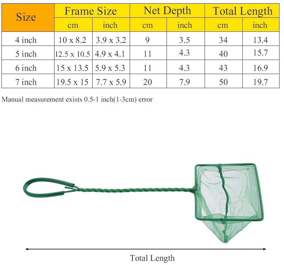 Pssopp Fishing Landing Net, Portable Square Catch and Release Fish Net Fish Skimming Net Goldfish Net Floating Debris Clean Tools for Aquarium Fishbowl Fish Tank Animals & Pet Supplies > Pet Supplies > Fish Supplies > Aquarium Fish Nets Pssopp