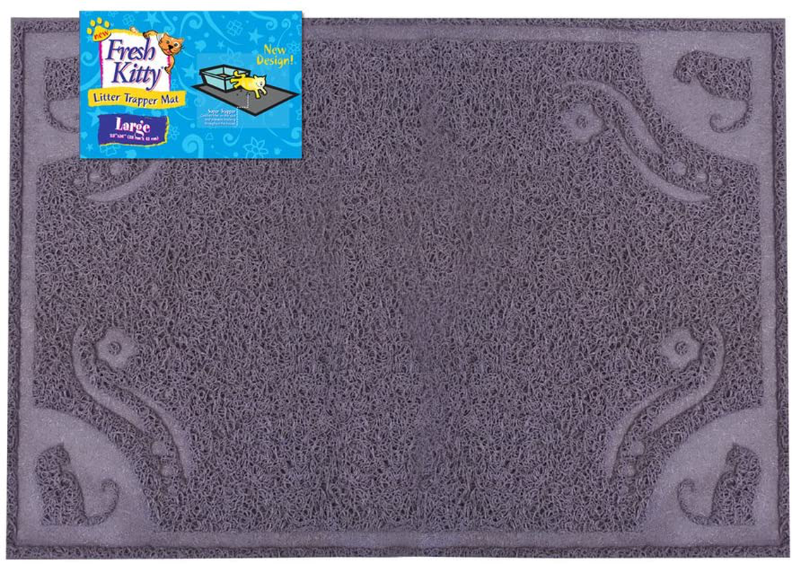 Fresh Kitty Soft Knit Easy Clean Litter Trapping Mat for Pet Cat Litter Box, Large, Grey Pattern Animals & Pet Supplies > Pet Supplies > Cat Supplies > Cat Litter Box Mats Fresh Kitty