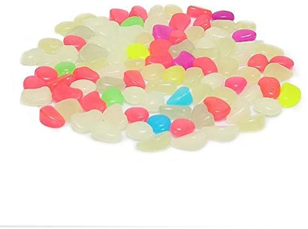 QIAONIUNIU Colorful Glow in the Dark Pebbles Stones Rocks for Fish Tank Aquarium Garden Walkway Animals & Pet Supplies > Pet Supplies > Fish Supplies > Aquarium Decor QIAONIUNIU