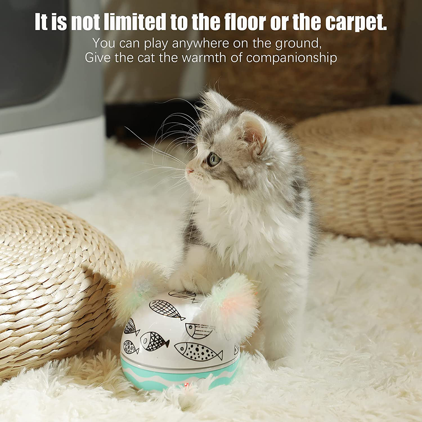 BARMI Cat Toys Cat Laser Toys Kitten Toys USB Charge 3 Degrees Smart On/Off Automatic Irregular Interactive Cat Toys for Indoor Cats Kittens Animals & Pet Supplies > Pet Supplies > Cat Supplies > Cat Toys BARMI