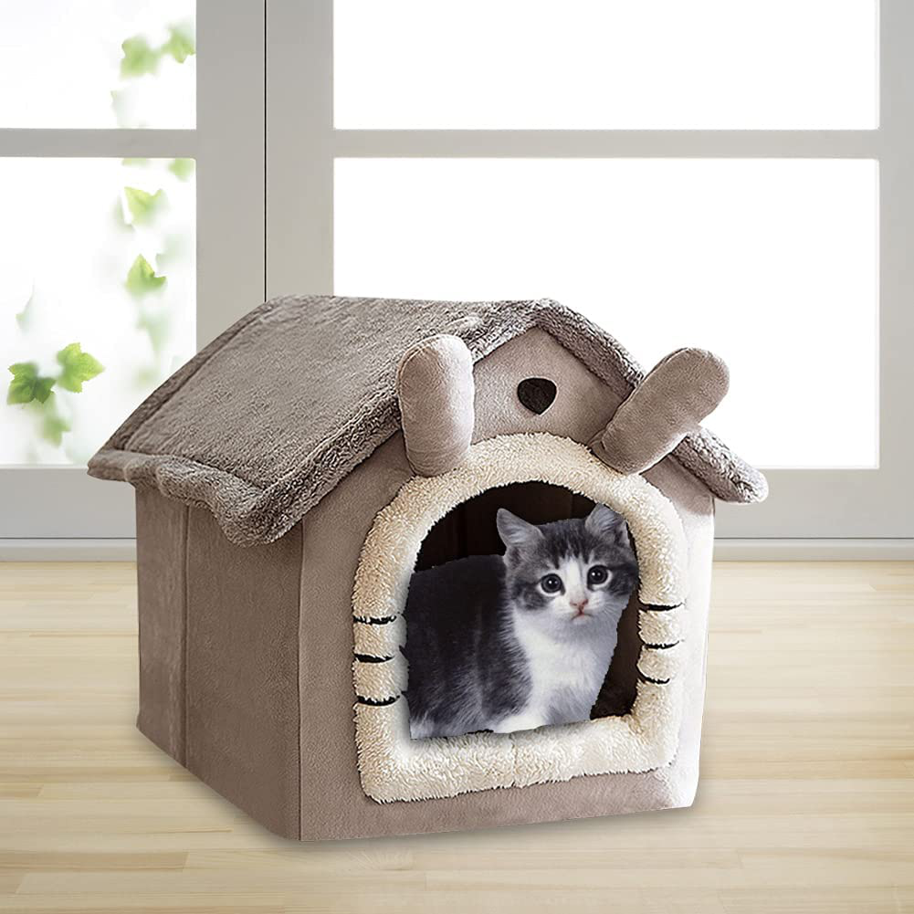 Mojoyce Warmer Dog House, Kennel Soft Pet Bed, Small Cat Tent, Indoor Semi-Enclosed Plush Sponge Sleeping Resting Nest Basket, Removable Pet Nest Animals & Pet Supplies > Pet Supplies > Dog Supplies > Dog Houses mojoyce