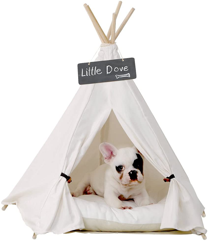 Little Dove Pet Teepee Dog Animals & Pet Supplies > Pet Supplies > Dog Supplies > Dog Houses little dove 24 Inch with Thick Cushion