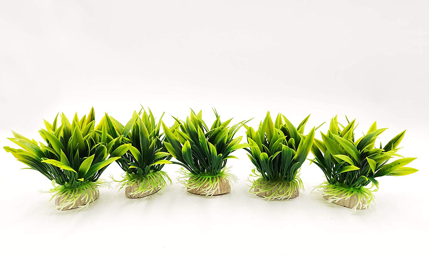 BEGONDIS 5Pcs Aquarium Decorations Fish Tank Artificial Green Water Plants Made of Soft Plastic Animals & Pet Supplies > Pet Supplies > Reptile & Amphibian Supplies > Reptile & Amphibian Habitat Accessories BEGONDIS