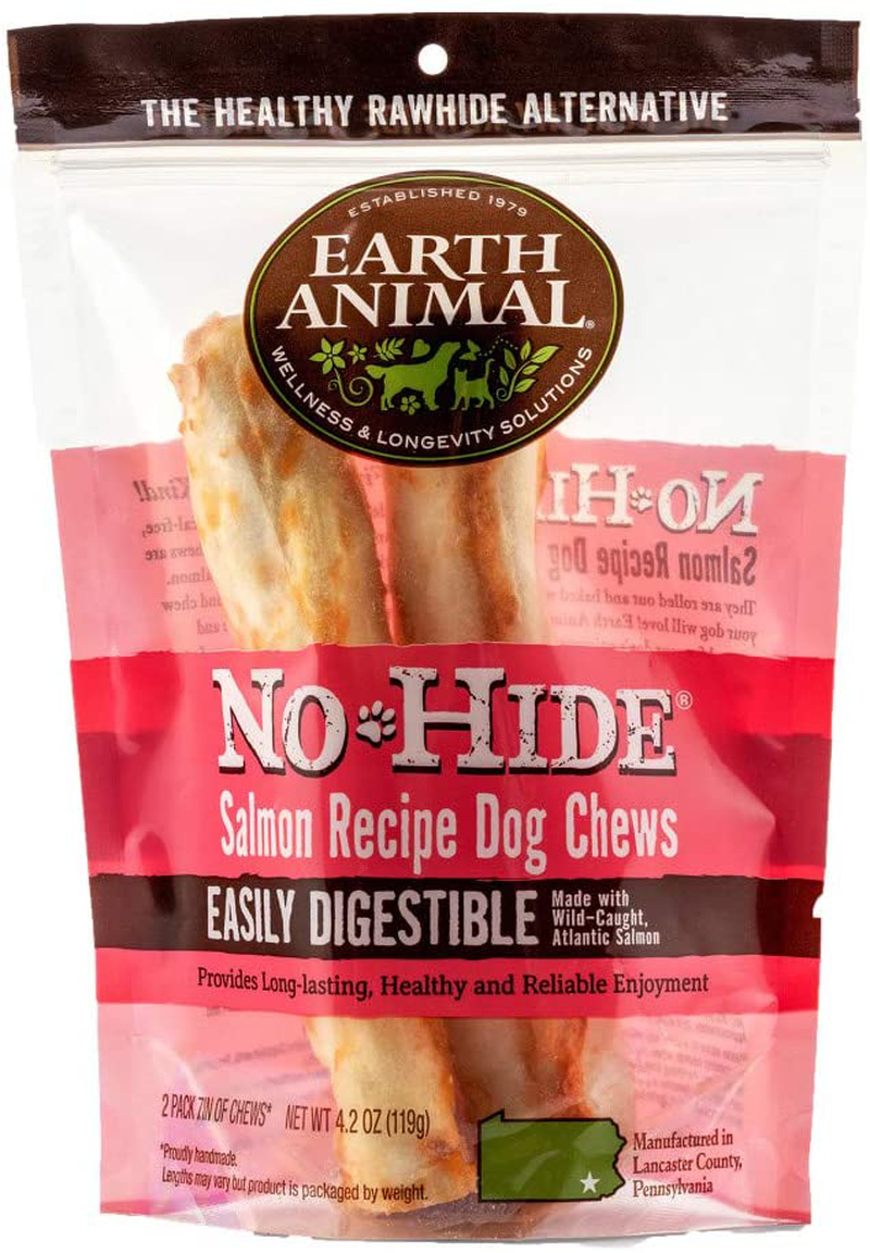 Earth Animal No-Hide Medium Flavored Rolls Natural Rawhide Alternative Dog Chew Treat for Medium Dogs Animals & Pet Supplies > Pet Supplies > Small Animal Supplies > Small Animal Treats EARTH ANIMAL Salmon 2 Count (Pack of 1)
