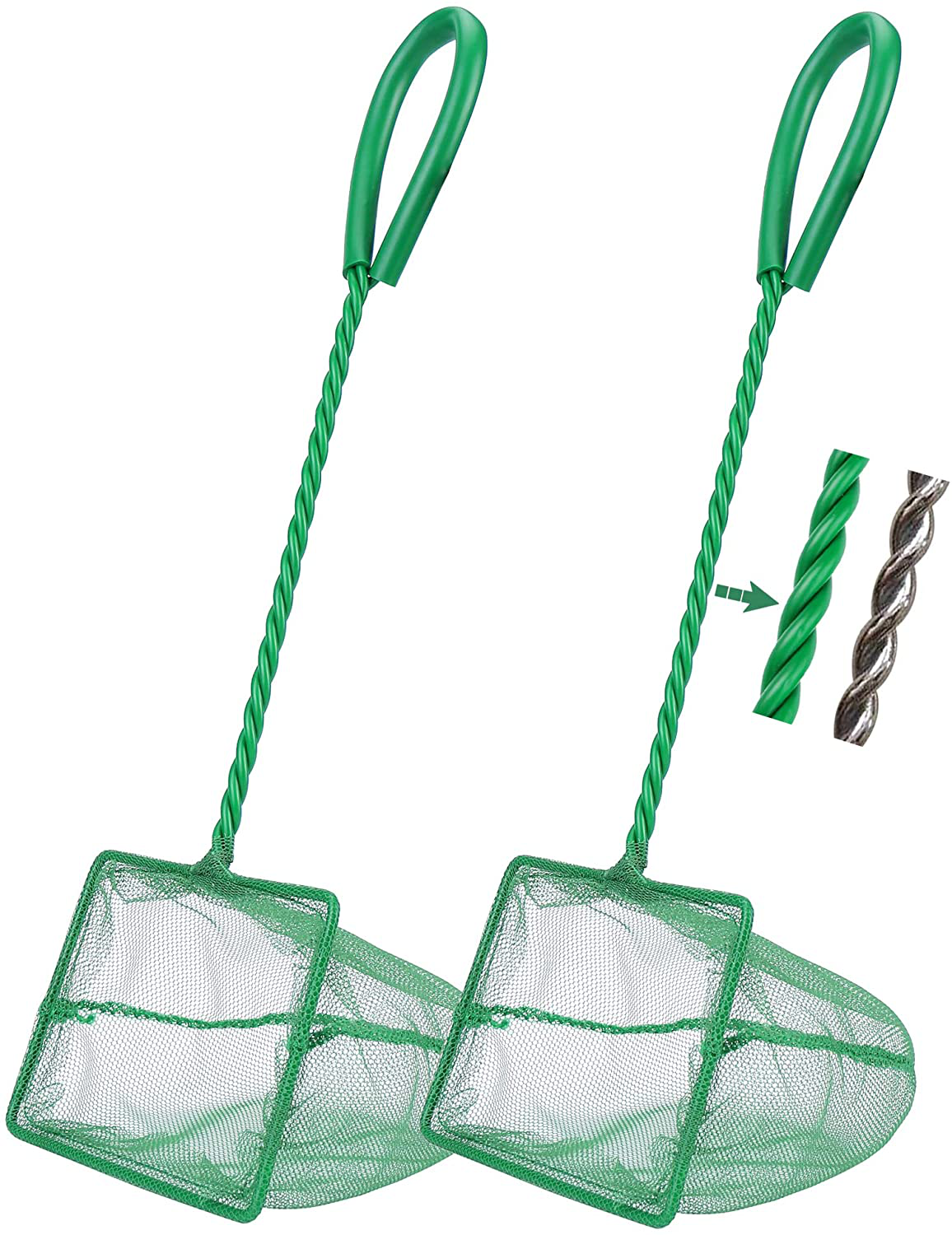 Filhome 2 Pcs Aquarium Fish Net, Fine Mesh Quick Catch Fish Net for Fish Tank Animals & Pet Supplies > Pet Supplies > Fish Supplies > Aquarium Fish Nets Timwaygo 4 inch