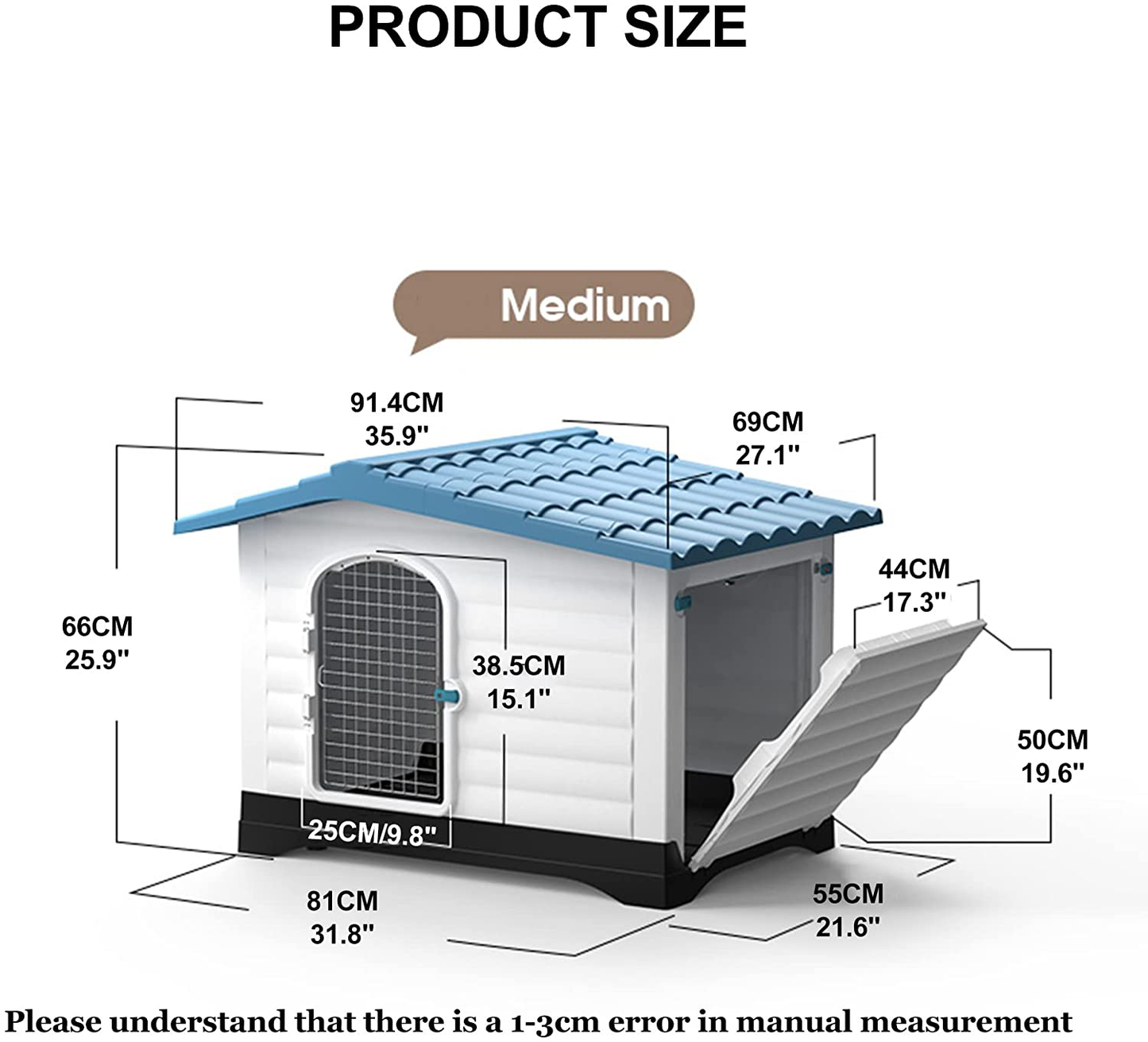 WEIE Plastic Dog Houses, Indoor Outdoor Waterproof Dog Kennel,Insulated Dog House for Small Medium Large Dogs, Easy to Assemble, No Tools Required for Assembly Animals & Pet Supplies > Pet Supplies > Dog Supplies > Dog Houses WEIE