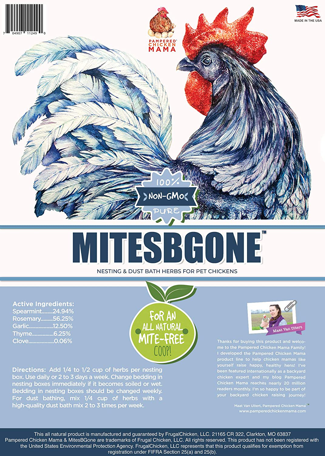 Mitesbgone Backyard Chicken Nesting Herbs - Get Rid of Chicken Mites and Lice Naturally Animals & Pet Supplies > Pet Supplies > Bird Supplies > Bird Treats Pampered Chicken Mama