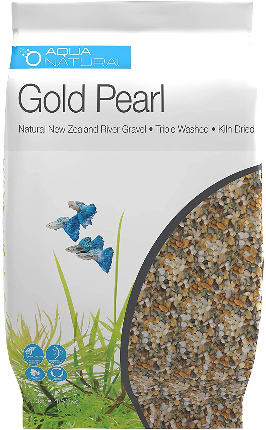 Gold Pearl 10Lb Gravel Substrate for Aquariums, Terrariums and Vivariums Animals & Pet Supplies > Pet Supplies > Fish Supplies > Aquarium Gravel & Substrates AquaNatural 4 Pack