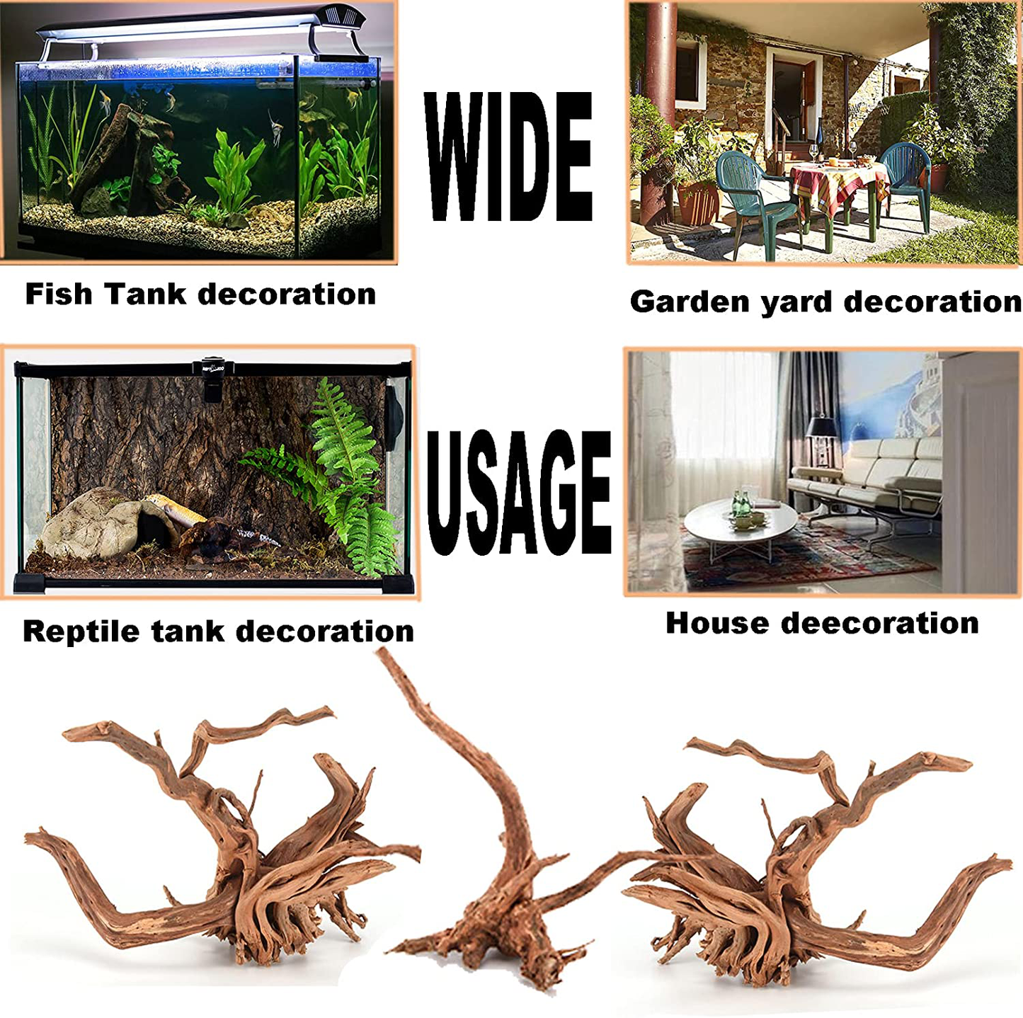Tfwadmx Aquarium Driftwood, Spider Wood Sinkable Driftwood for Fish Tank Decorations Natural Branches for Reptile Animals & Pet Supplies > Pet Supplies > Fish Supplies > Aquarium Decor Tfwadmx