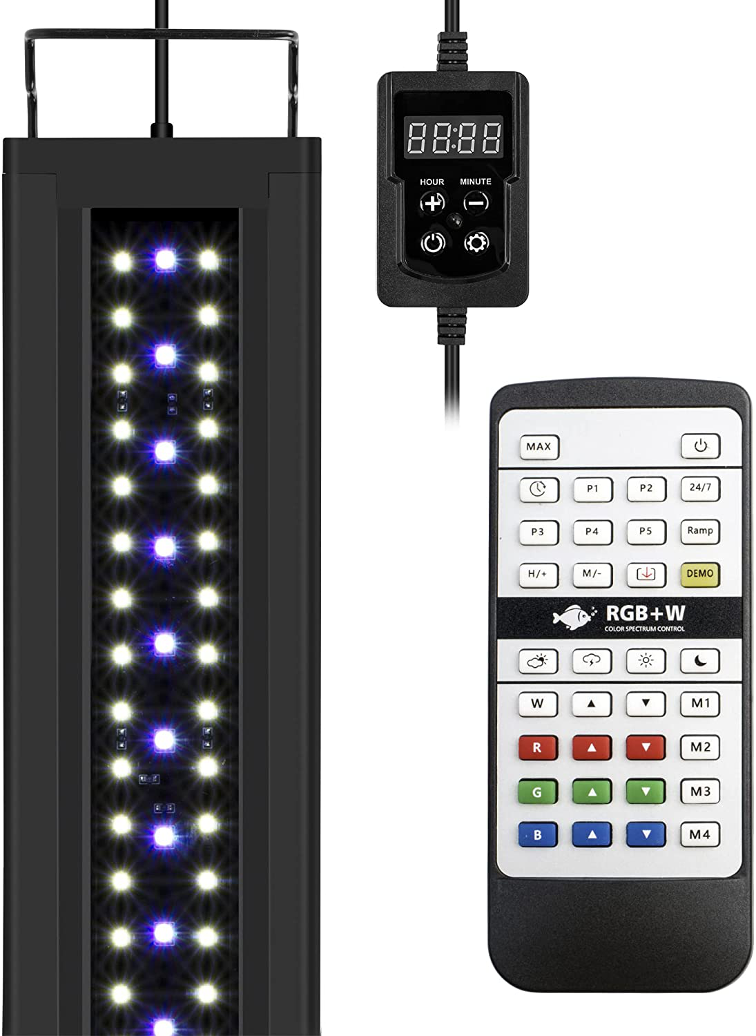 NICREW RGB+W 24/7 LED Aquarium Light with Remote Controller, Full Spectrum Fish Tank Light for Planted Freshwater Tanks, Planted Aquarium Light with Extendable Brackets Animals & Pet Supplies > Pet Supplies > Fish Supplies > Aquarium Lighting NICREW 48 - 60 in