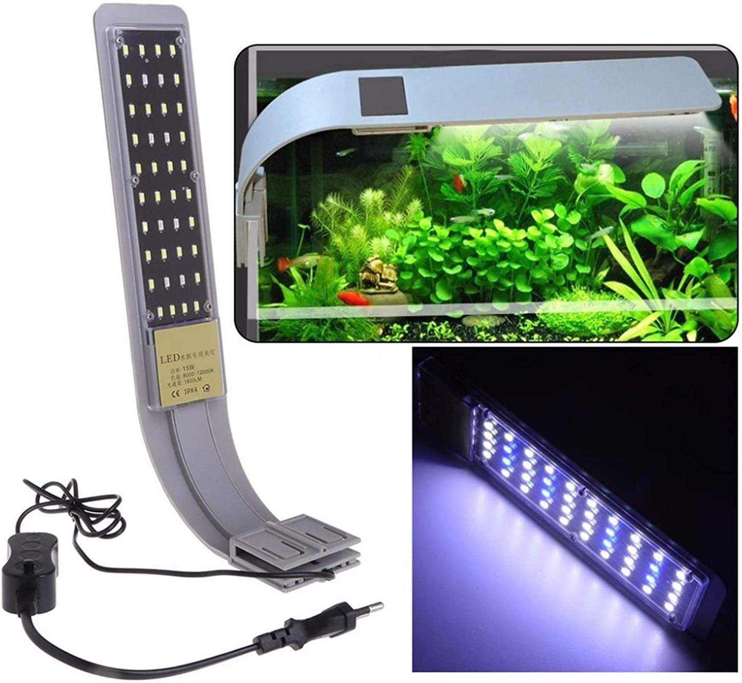 HXY2020 Pet Heating Pad Aquarium Light 15W Fish Tank 40 LED Temperature Touch Screen High Brightness Lightings Bar for Fish Aquatic Pet Reptile & Amphibian Habitat Animals & Pet Supplies > Pet Supplies > Reptile & Amphibian Supplies > Reptile & Amphibian Habitat Heating & Lighting HXY2020