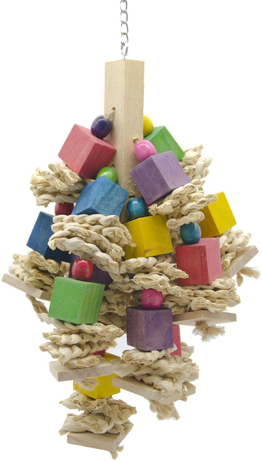 Ebaokuup Large Medium Bird Parrot Chewing Toy - Natural Wooden Parrot Blocks Knots Tearing Toy Bird Cage Bite Toy for African Grey, Macaws Cockatoos, and a Variety of Amazon Parrots Animals & Pet Supplies > Pet Supplies > Bird Supplies > Bird Treats EBaokuup