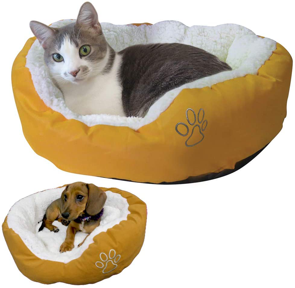 Evelots Pet Bed for Cat/Small Dog-New Model-Soft-Warm/Cozy-Easy Washing-5 Colors Animals & Pet Supplies > Pet Supplies > Cat Supplies > Cat Beds Green Mountain Imports Yellow