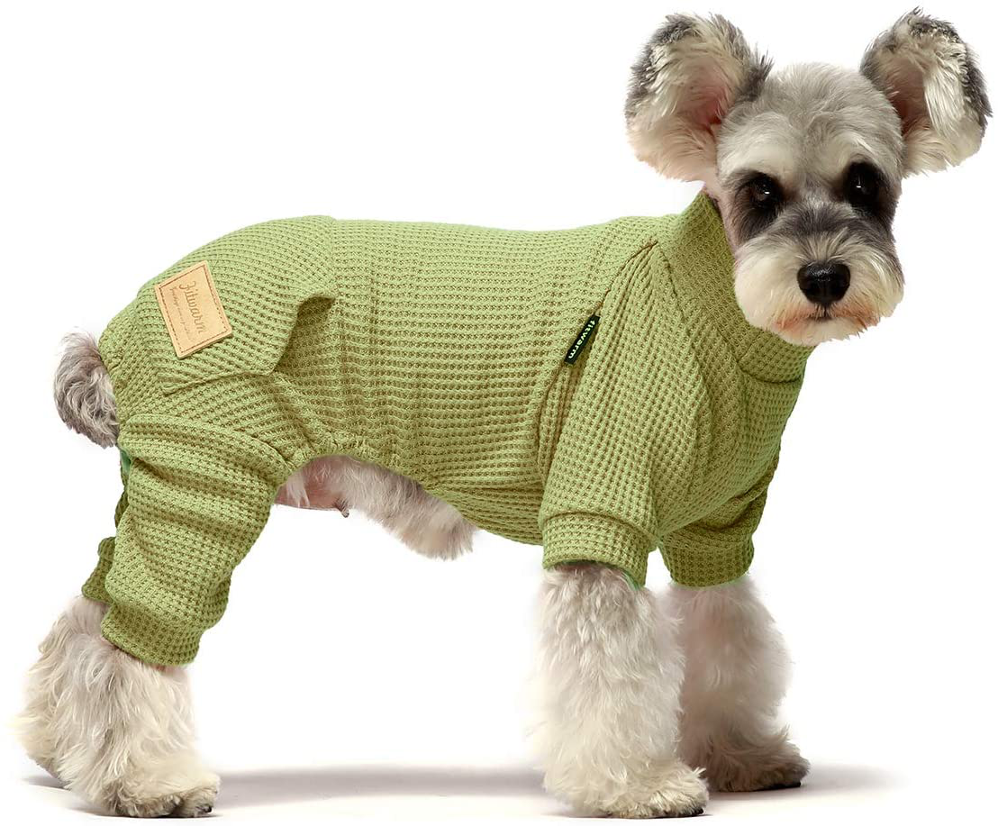 Fitwarm Turtleneck Thermal Dog Clothes Puppy Pajamas Doggie Outfits Cat Onesies Jumpsuits Animals & Pet Supplies > Pet Supplies > Cat Supplies > Cat Apparel Fitwarm Nile Green Medium
