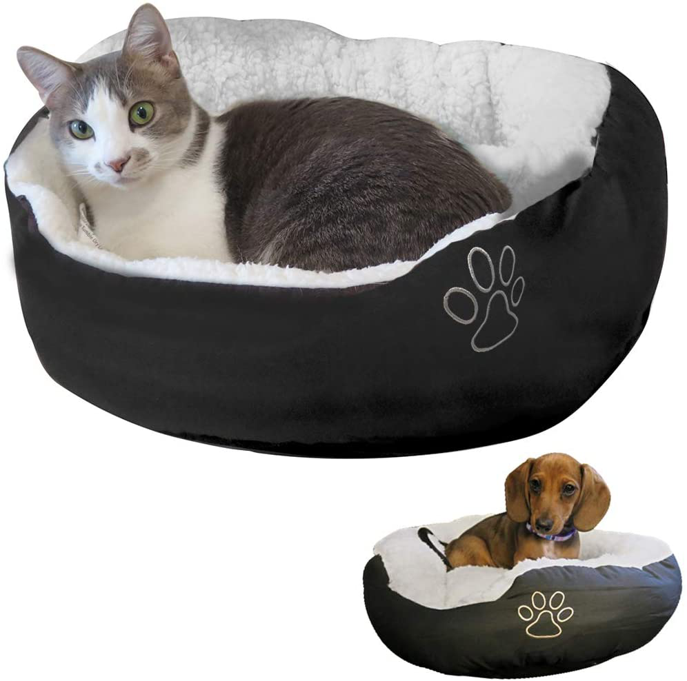 Evelots Pet Bed-Cat/Small Dog-Most Comfy-Warm-Thick/Soft-Easy Washing-2 Colors Animals & Pet Supplies > Pet Supplies > Dog Supplies > Dog Beds Evelots Black - New & Improved