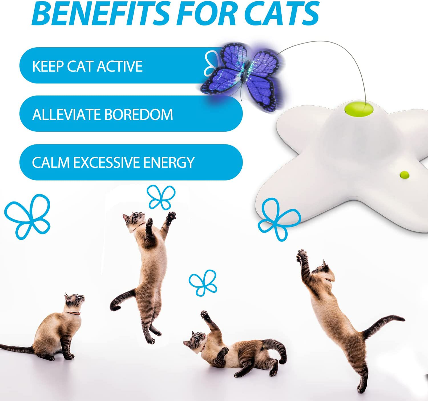 All for Paws Interactive Flutter Bug Cat Butterfly Toy with Two Replacements Kitten Toys for Indoor Cats Animals & Pet Supplies > Pet Supplies > Cat Supplies > Cat Toys AFP