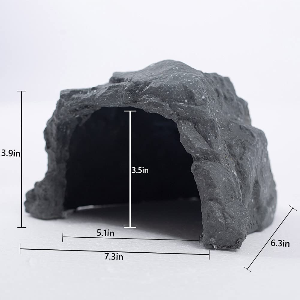 Aufeeky Reptile Hide Leopard Gecko Hides and Caves High Simulation Stone Cave Terrarium Décor Reptile Amphibian Habitat Rocks Hideout for Lizard Geckos Snake Spiders Frogs Turtle Animals & Pet Supplies > Pet Supplies > Reptile & Amphibian Supplies > Reptile & Amphibian Habitats Aufeeky