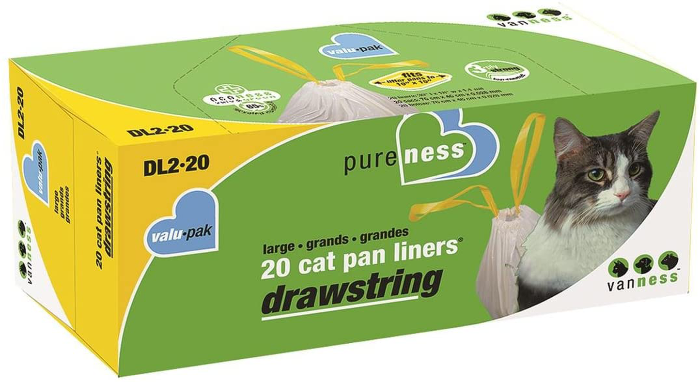 Van Ness Large Drawstring Valu-Pak Cat Pan Liners, 20 Count Animals & Pet Supplies > Pet Supplies > Cat Supplies > Cat Litter Box Liners Van Ness Products