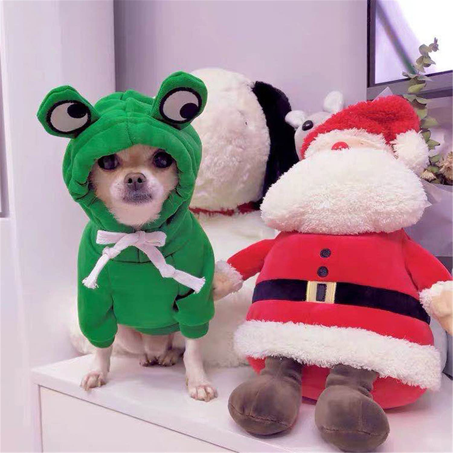 Frieyss Cute Green Dog Hoodie Clothes Costume Dog Fleece Sweater for Dogs Puppy Coat Dog Warm Clothe Animals & Pet Supplies > Pet Supplies > Dog Supplies > Dog Apparel Frieyss