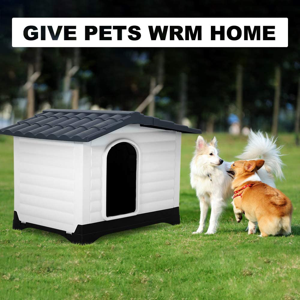 Dog House, Large Dog House for Small Medium Large Dogs, Water Resistant Ventilate Plastic Durable Indoor Outdoor Pet Shelter Kennel with Air Vents and Elevated Floor, Easy to Assemble Animals & Pet Supplies > Pet Supplies > Dog Supplies > Dog Houses Dkeli