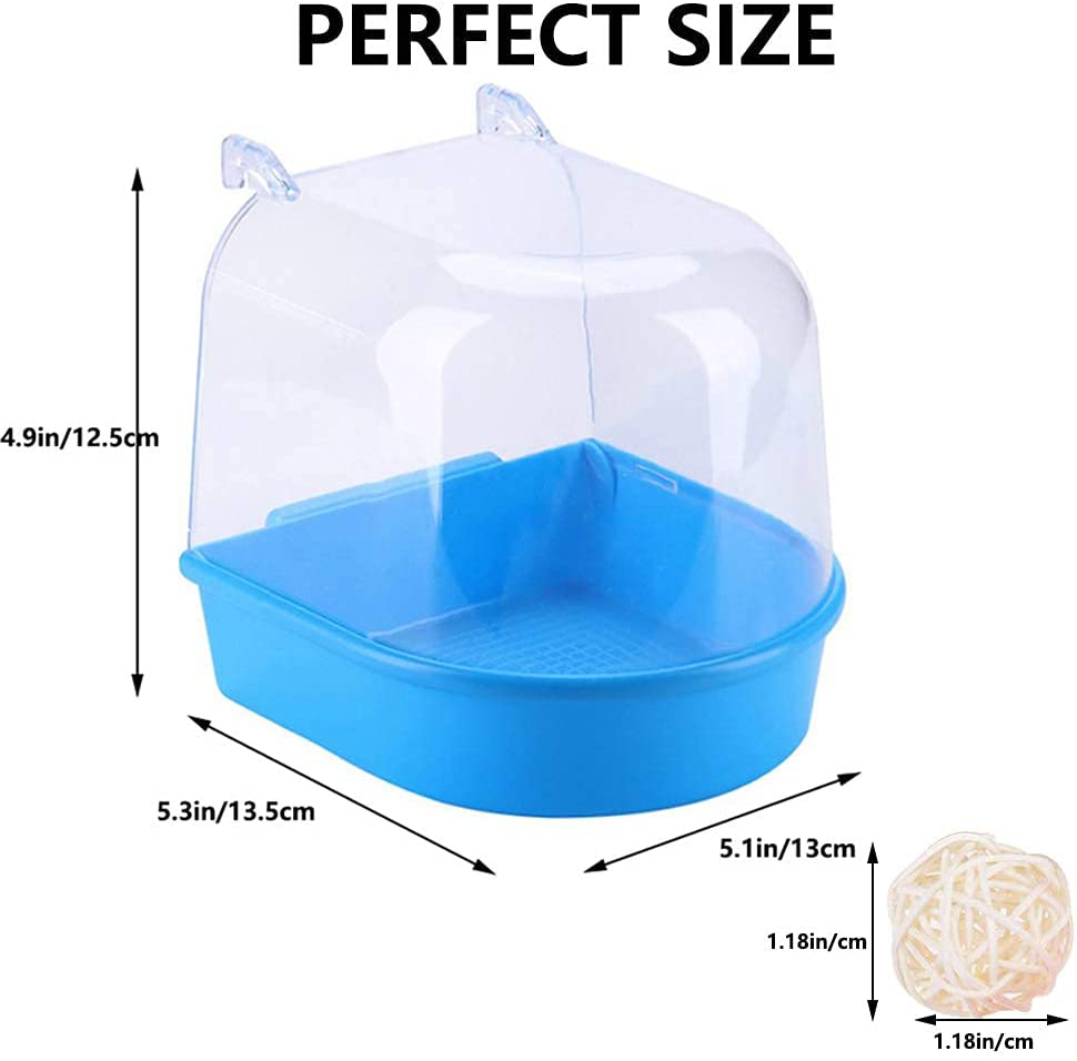 Tfwadmx Bird Cage Bath, Parrot Bath Box Accessory Supplies Hanging Bathing Tub for Small Pet Birds Canary Budgies Cockatiel Lovebird Animals & Pet Supplies > Pet Supplies > Bird Supplies > Bird Cage Accessories Tfwadmx