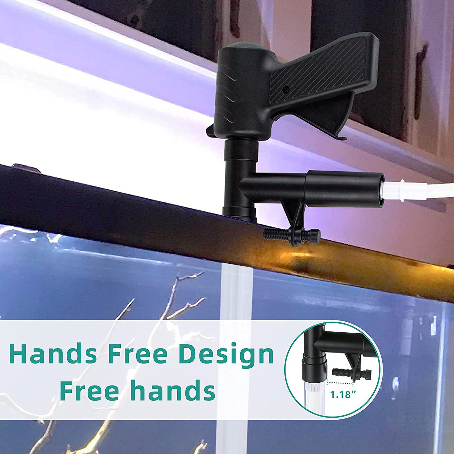 Aquarium Gravel Cleaner, New Quick Water Changer with Air-Pressing Button, Fish Tank Sand Cleaning Kit Aquarium Siphon Vacuum Cleaner with Water Hose Controller Clamp Animals & Pet Supplies > Pet Supplies > Fish Supplies > Aquarium Gravel & Substrates HENGHOLD