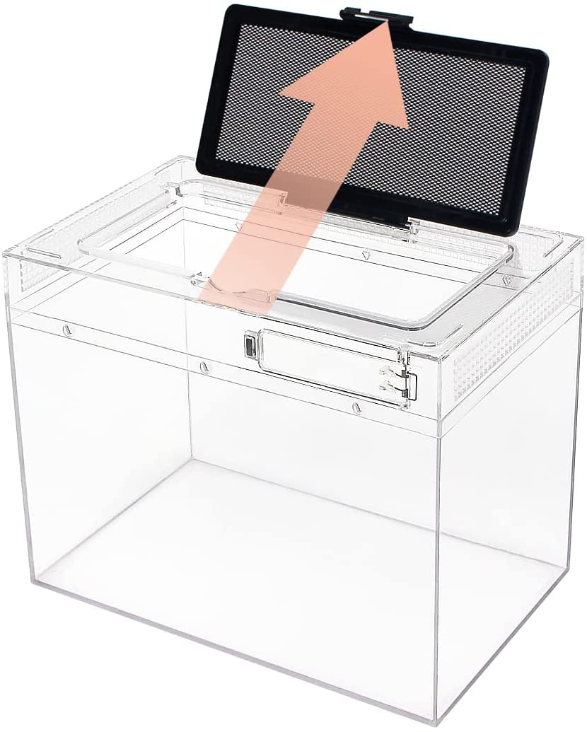 Reptile Growth Reptile Terrarium, 12" X 7"X 9" Reptile Tank with Full View Visually Appealing,Crystal Explosion Proof PC Mini Reptile Habitat Cages for Reptiles and Amphibians. Animals & Pet Supplies > Pet Supplies > Reptile & Amphibian Supplies > Reptile & Amphibian Habitats Reptile Growth