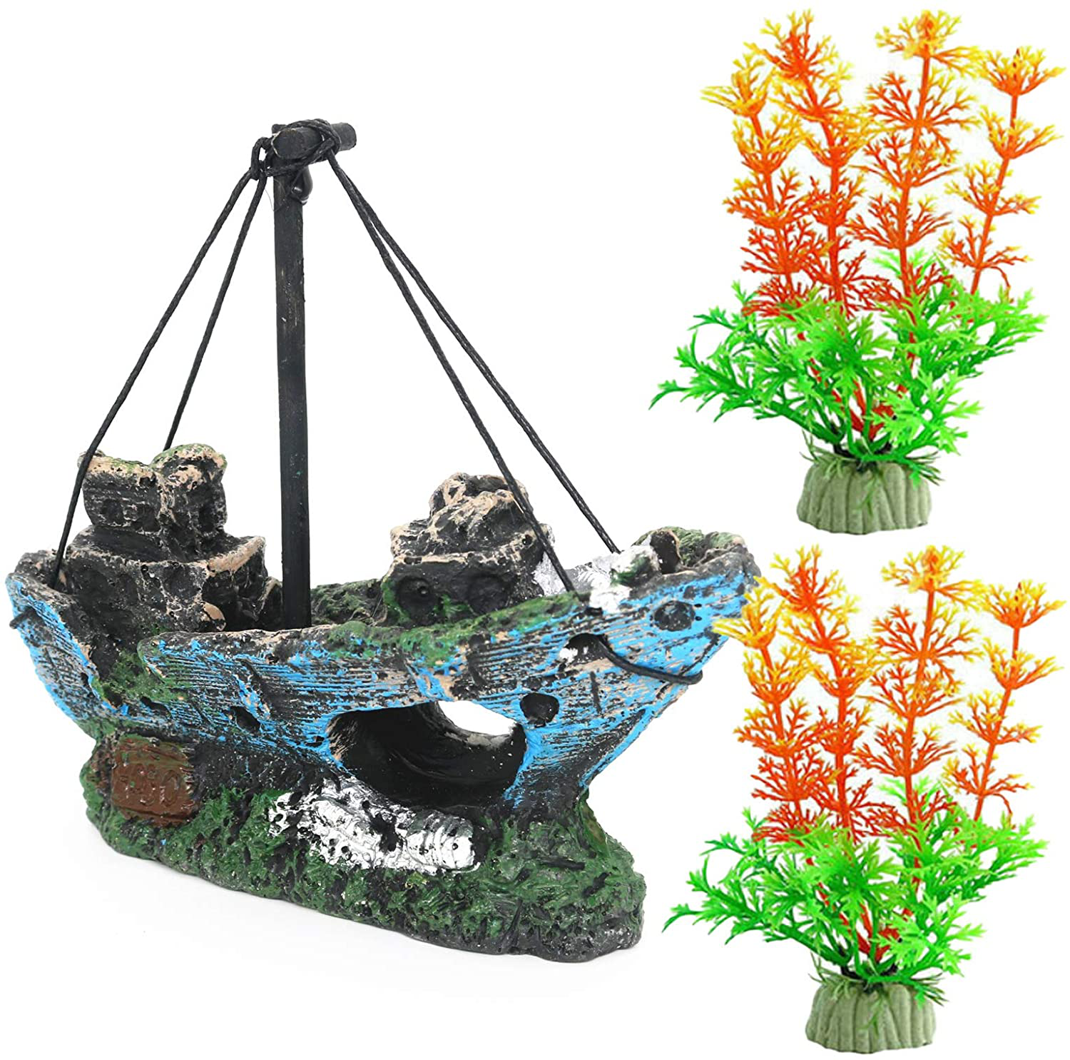 The Pirate Ship Aquarium Decoration Accessories Fish Tank Shipwreck