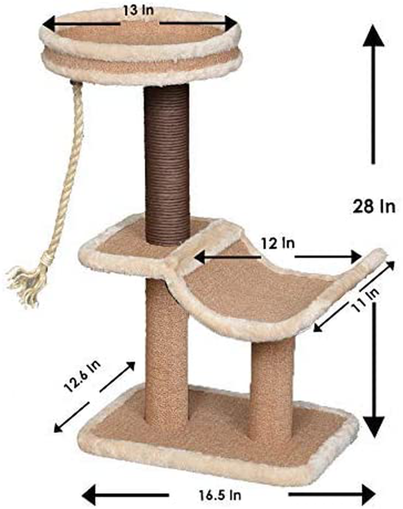 Catry Cat Tree with Scratching Post - Cozy Design of Cat Hammock and Teasing Sisal Cat Rope Invariably Allure Kitten to Stay around This Sturdy and Easy to Assemble Cat Furniture Animals & Pet Supplies > Pet Supplies > Cat Supplies > Cat Furniture Catry