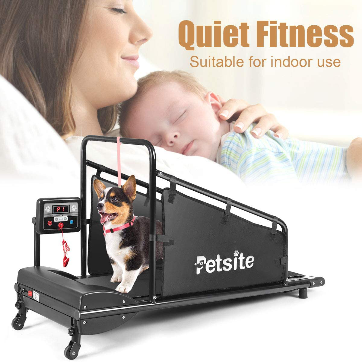 PETSITE Small Dog Treadmill, Pet Running Machine for Indoor Exercise with 1.4 Inch LCD Screen and Remote Control, 200 LBS Capacity Animals & Pet Supplies > Pet Supplies > Dog Supplies > Dog Treadmills PETSITE