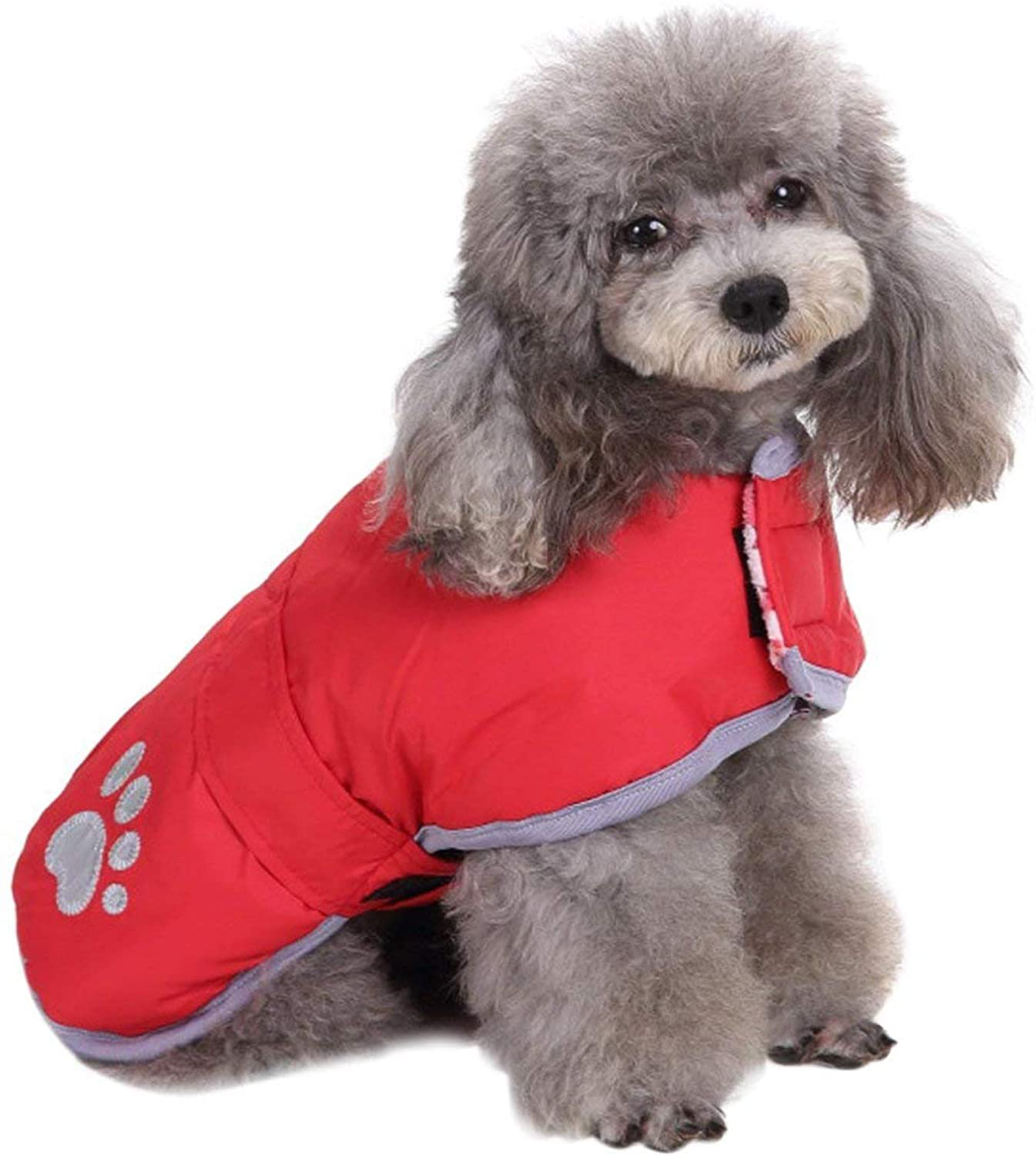Queenmore Cold Weather Dog Coats Loft Reversible Winter Fleece Dog Vest Waterproof Pet Jacket Available in Extra Small, Small, Medium, Large Extra Large Sizes Animals & Pet Supplies > Pet Supplies > Dog Supplies > Dog Apparel Queenmore Red X-Small