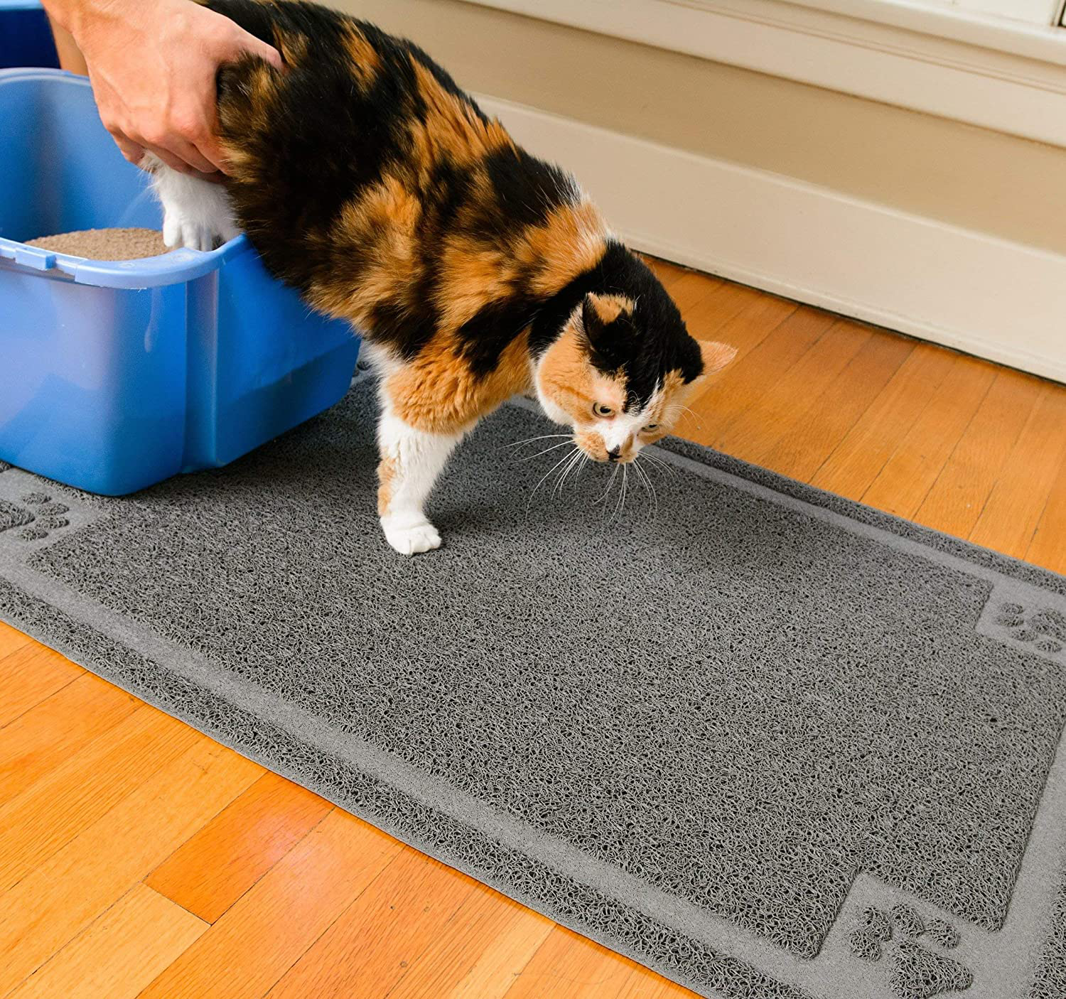 PETUPPY Premium Durable Cat Litter Mat, XL Size 47X36- No Phthalate-  Non-Slip-Water Resistant- Easy to Clean-Soft On Kitty Paws-Traps Litter  from