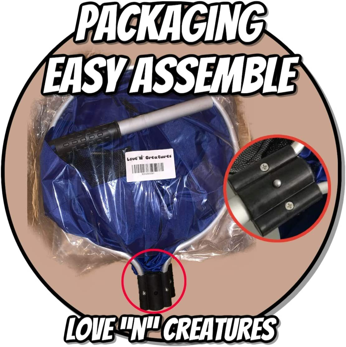 Love "N" Creatures Japanese Koi Sock Aquarium Kit for Medium to Large Fish – Holds Water – Long Knotless Netting Deep Soft Mesh Basket - Spawning, Breeding, Care & Transfer Accessories Animals & Pet Supplies > Pet Supplies > Fish Supplies > Aquarium Fish Nets Love "N" Creatures