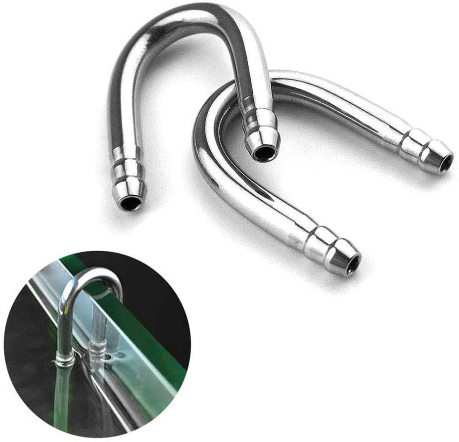 Hamineler 2 PCS Stainless Steel Fish Tank U Shape Pipe, 2 PCS Non-Return Check Valve, 4 PCS Suction Cup, for Aquarium Connecting Air Line Animals & Pet Supplies > Pet Supplies > Fish Supplies > Aquarium Air Stones & Diffusers Hamineler