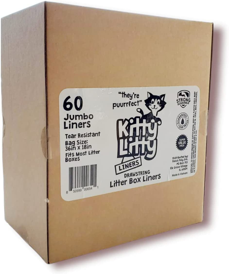 EZ Cat Litter Box Liners 60 Count Drawstring Cat Waste Liners Animals & Pet Supplies > Pet Supplies > Cat Supplies > Cat Litter Box Liners EZ
