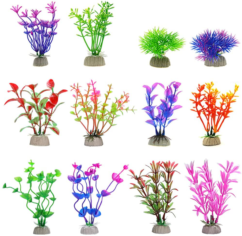 Aquarium Decorations Fish-Tank Accessories Plants - Fish Tank Decor Kit with Artificial Plants and Hideouts Ornaments,Small (Ornaments Set #1) Animals & Pet Supplies > Pet Supplies > Fish Supplies > Aquarium Decor GreenJoy Plants Set #1