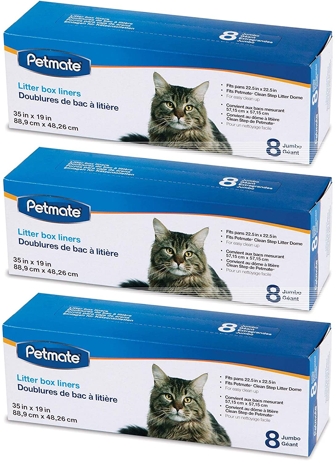 Petmate 24 Pack of Booda Dome Clean Step Cat Box Liners Jumbo, 3 Boxes Each Containing 8 Liners Animals & Pet Supplies > Pet Supplies > Cat Supplies > Cat Litter Box Liners Petmate