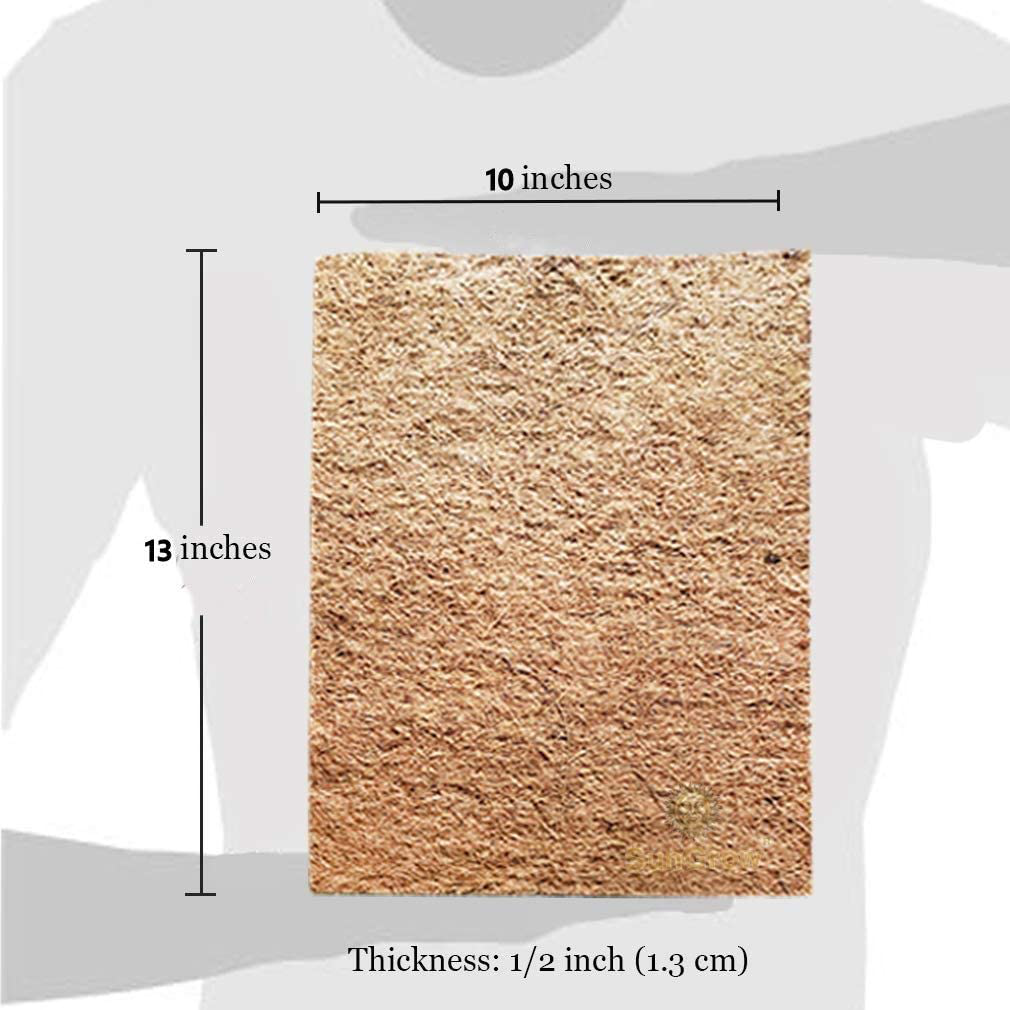 Sungrow Coco Fiber Mat for Pets, 10-Inches X 13-Inches, Reptile Bed, Terrarium Liner for Snakes, Chameleons, Geckos, Climbing Carpet, 1-Piece Animals & Pet Supplies > Pet Supplies > Reptile & Amphibian Supplies > Reptile & Amphibian Substrates SunGrow