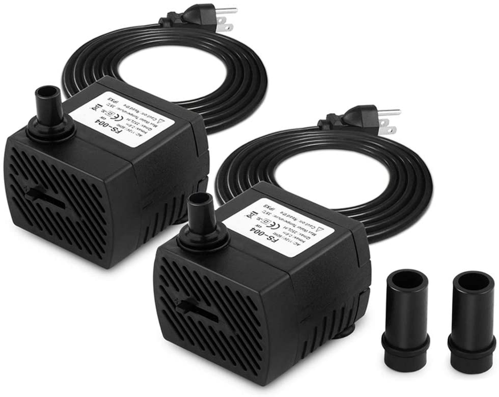 FREESEA 95 GPH 4W Ultra Quiet Mini Submersible Pump for Aquariums, Fish Tank, Pond, Fountain Water Pump Animals & Pet Supplies > Pet Supplies > Fish Supplies > Aquarium & Pond Tubing FREESEA 2PCS