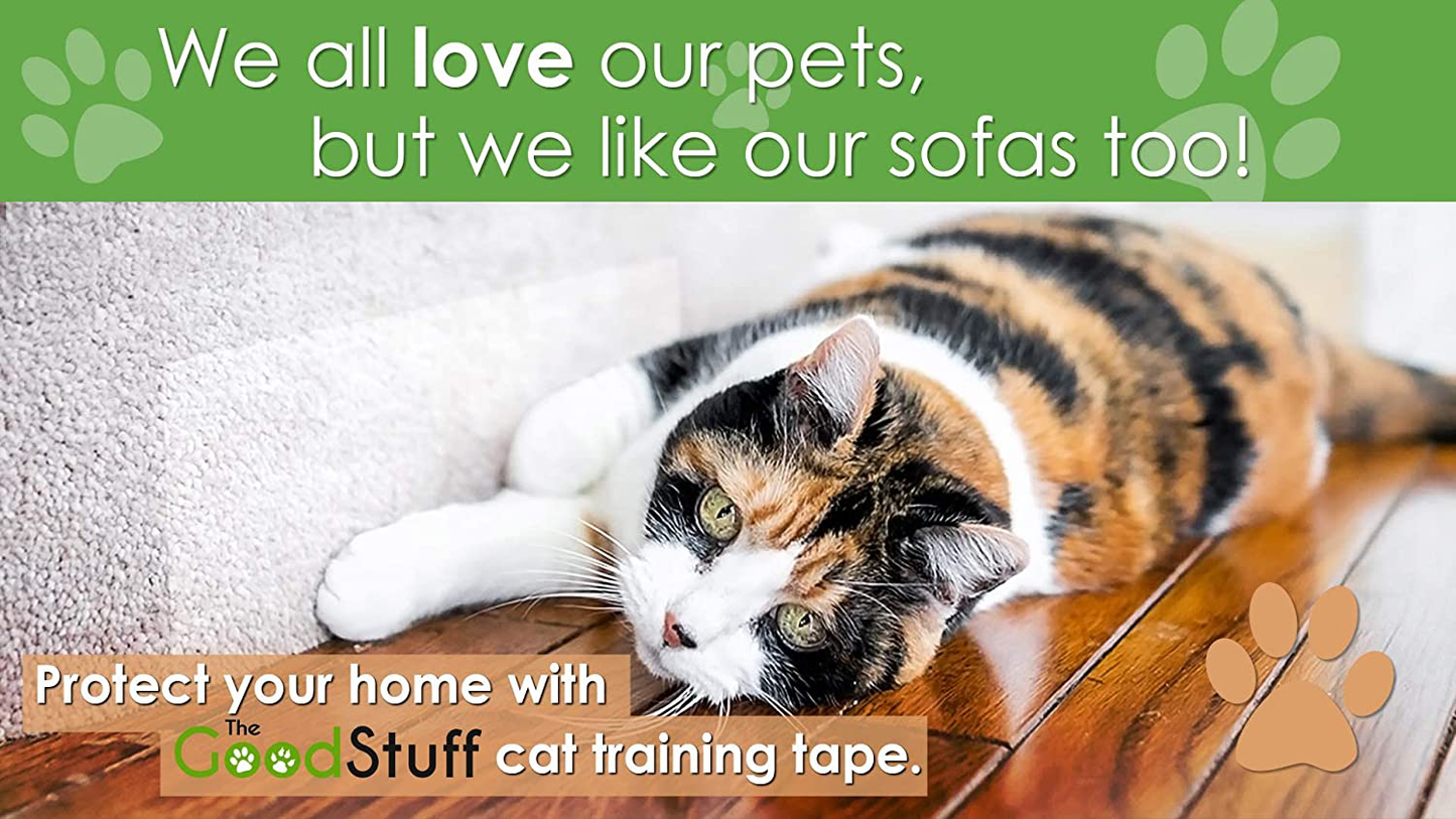 Cat Scratch Tape Furniture Protectors - Guard Your Couch, Doors and Furniture from anti Scratches Deterrent Cat Training Tape - Great for Leather and Fabric Couches Animals & Pet Supplies > Pet Supplies > Cat Supplies > Cat Furniture The Good Stuff
