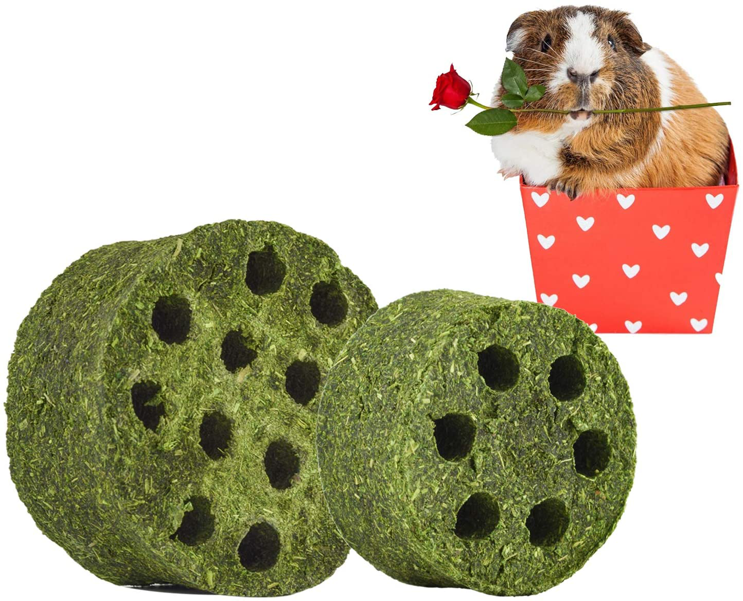 DMUUGURL Natural Timothy Grass Molar Stick Chew Toys, Alfalfa Grass Hay Grass Cakes for Rabbits, Chinchillas, Guinea Pigs, Hamsters, Squirrel and Other Small Animals Treats Animals & Pet Supplies > Pet Supplies > Small Animal Supplies > Small Animal Treats DMUUGURL Small+Large