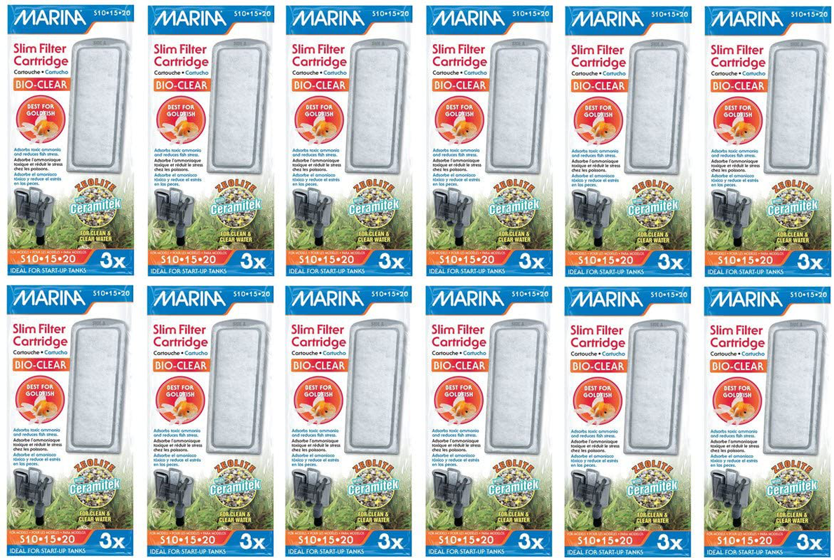 Hagen Marina Slim Filter Zeolite plus Ceramic Cartridge for Aquarium, 3 Count (12 Pack) Animals & Pet Supplies > Pet Supplies > Fish Supplies > Aquarium Filters Hagen