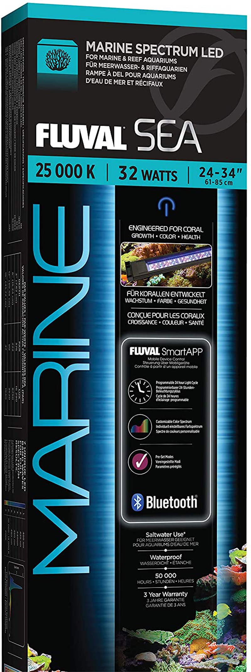 Fluval Sea Marine 3.0 LED Aquarium Lighting for Coral Growth, 59 Watts, 48-60 Inches Animals & Pet Supplies > Pet Supplies > Fish Supplies > Aquarium Lighting Fluval 32 W