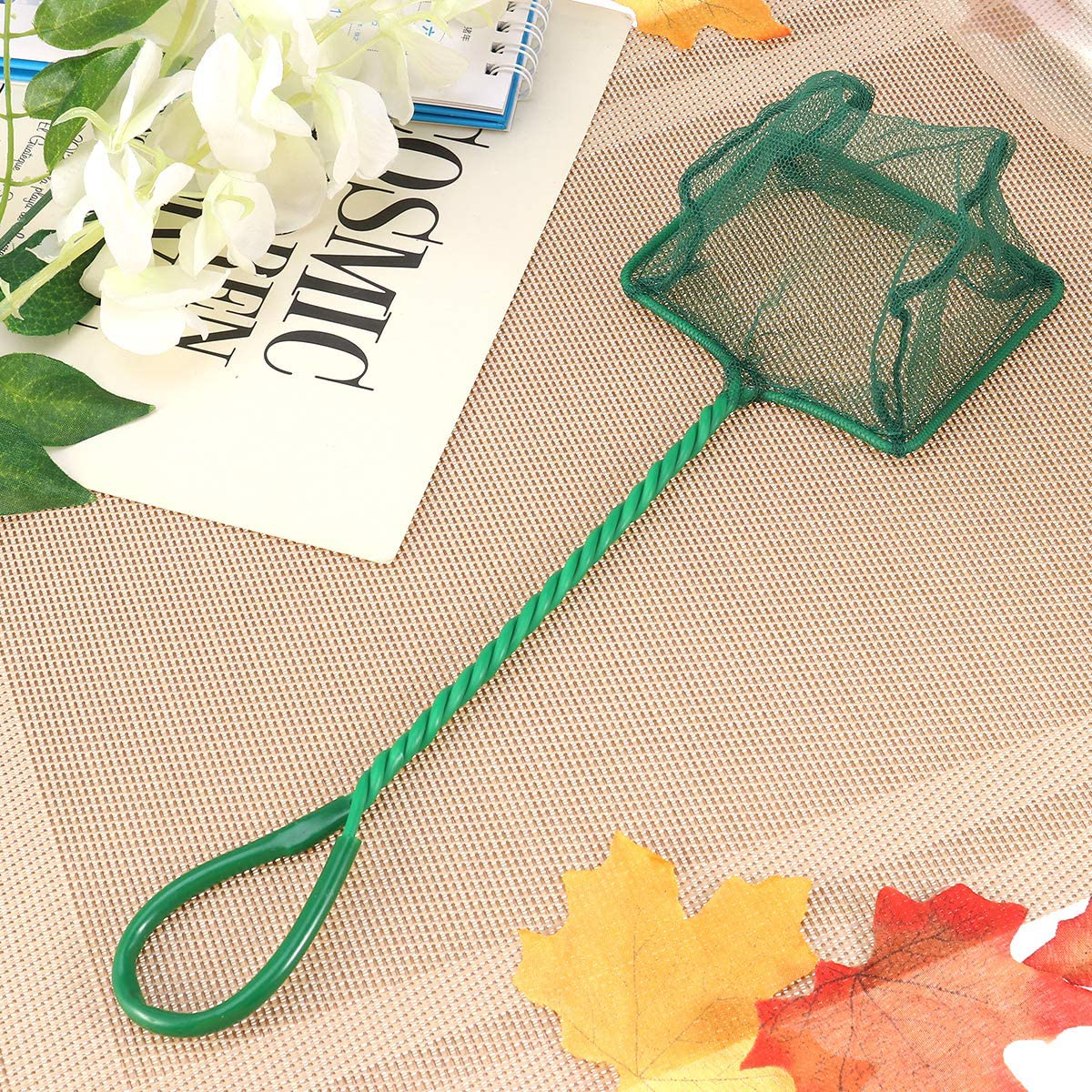 POPETPOP Portable Fishing Net Shrimp Dip Net with Handle for Aquarium Fish Tank Pond 4 Inch 4Pcs (Green) Animals & Pet Supplies > Pet Supplies > Fish Supplies > Aquarium Fish Nets POPETPOP