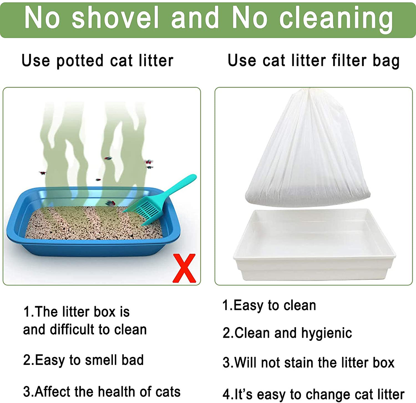 Sifting Cat Litter Box Liners Bags with Holes- Durable Large with Drawstring Scratch Resistant Waste 37×18Inch(7 per Pack) Animals & Pet Supplies > Pet Supplies > Cat Supplies > Cat Litter Box Liners Mygeromon